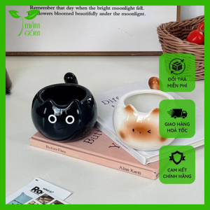 Ly gốm sứ hình mèo mini dễ thương, trang trí, quà tặng