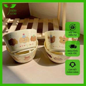 Combo 4 Bát Gốm Thỏ, Mèo, Gấu, Gấu Trúc